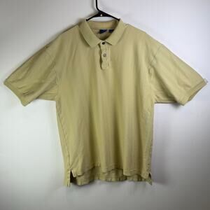 Pendleton Polo Shirt Adult XL Yellow Herringbone Texture Rugby Casual Mens